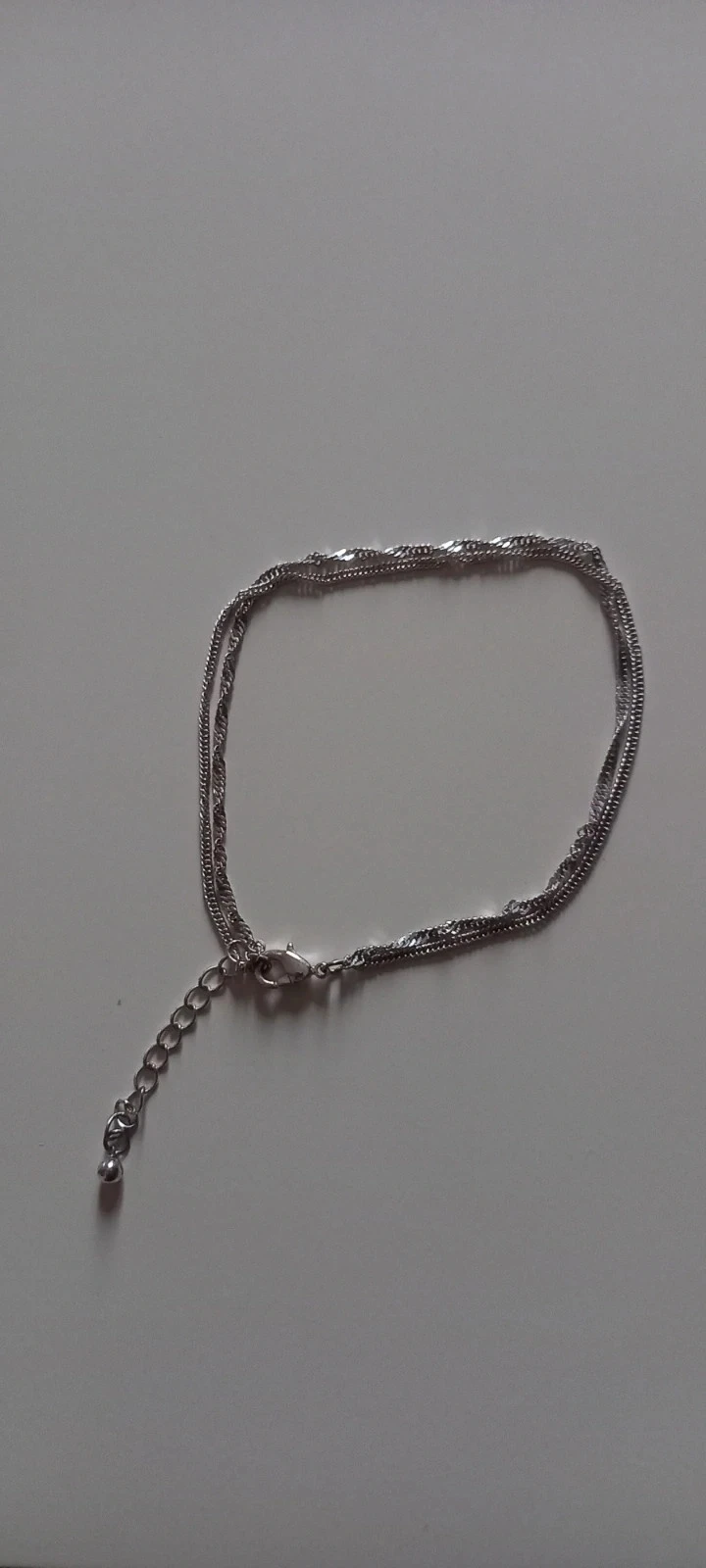 Bracelet de cheville argenté à 2 rangs – photo 2